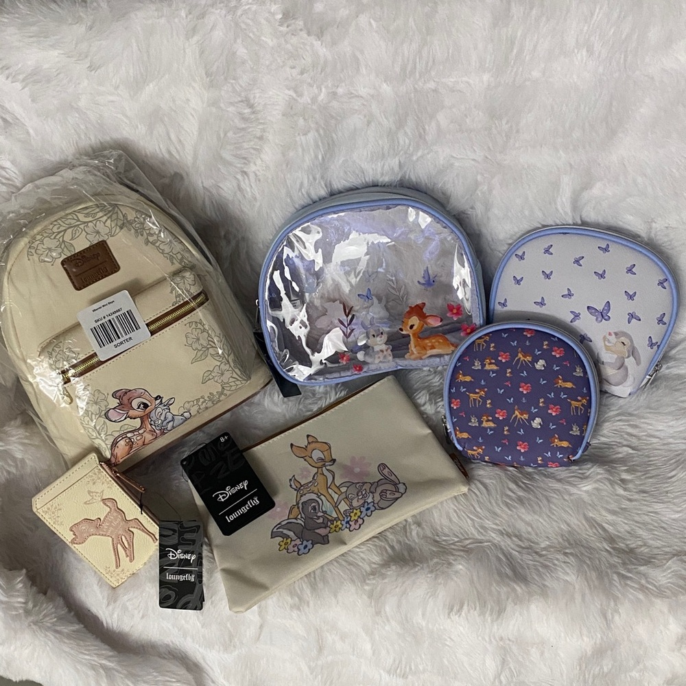 BNWTs!✨ Adorable Loungefly Disney Bambi 6 Piece Bundle! 🦌🐰🦨💜